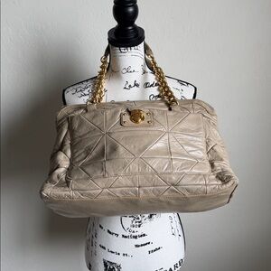 Vintage Marc Jacobs Ivory Quilted Leather Shoulder Bag
